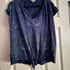 Lucky Brand Navy Paisley Blouse